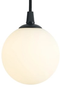 Lampada a sospensione moderna nera con vetro bianco per sistema a binario monofase - Slimline Eira