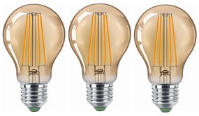 SET 3x Lampadina LED CLASIC AMBER A60 E27/9W/230V 2200K - Brilagi
