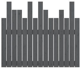 Testiera da parete grigia 95,5x3x80cm in legno massello di pino