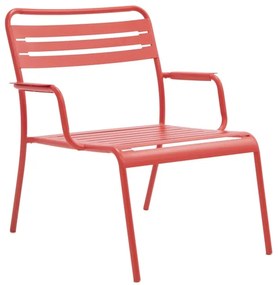 Sedia da giardino in acciaio con braccioli Cafe, seduta in acciaio rosso