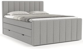Letto boxspring grigio chiaro con contenitore 180x200 cm Ruby - Maison de Rêve