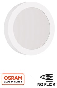 Plafoniera LED Rotonda 20W 2.000lm no Flickering Ø225mm - OSRAM LED Colore  Bianco Naturale 4.000K