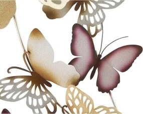 Pannello decorativo da muro con design a farfalle 59,5X4X111,5 cm Butterflies oro/bordeaux