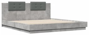 Giroletto testiera grigio cemento 180x200 cm legno multistrato