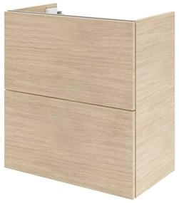 Mobile da bagno sospeso sotto lavabo L 60 x H 64 x P 35 cm rovere naturale, 2 cassetti Apertura push-pull SENSEA Neo, Maniglie acquistabili separatamente