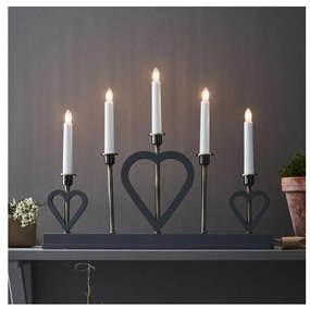 Markslöjd 705831 - Candelabro natalizio MELISSA 5xE10/3W/230V grigio
