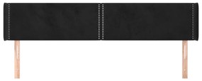 Testiera ad orecchio nera 163x16x78/88 cm in velluto