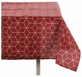 Tovaglia Tela Antimacchia Astratto 140 x 180 cm Rosso Granato (10 Unità)