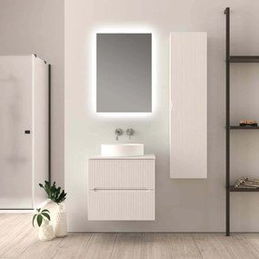 Mobile bagno sospeso  bianco opaco 60 cm cannettato Palermo