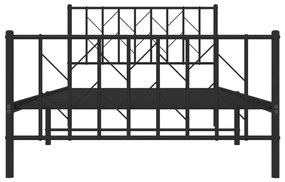 Giroletto con testiera e pediera metallo nero 107x203 cm