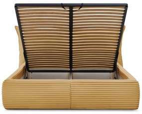 Letto matrimoniale giallo imbottito con spazio contenitivo con griglia inclusa 180x200 cm Jade – Bobochic Paris