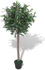 Albero di Alloro Pianta Artificiale con Vaso 120 cm Verde