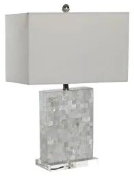 Lampada da tavolo DKD Home Decor 40 x 23 x 62 cm Grigio Bianco 220 V Acrilico 60 W