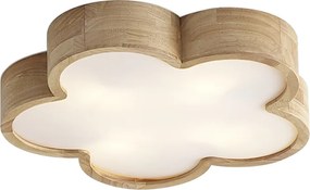 Plafoniera per bambini in legno con bianco - Lucille