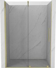 Mexen Velar porte doccia scorrevoli 140 cm, trasparenti, oro spazzolato - 871-140-000-01-55