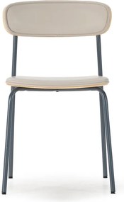 Sedie da pranzo in set beige in imbottito impilabili 2 pz Saula – Marckeric