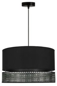 Duolla - Lampadario a sospensione con filo DOUBLE RATTAN 1xE27/15W/230V diametro 40 cm nero