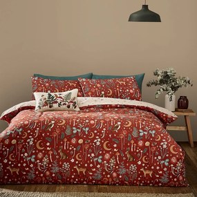 Set copripiumino e federa color mattone per letto matrimoniale e per letto esteso 230x220 cm Enchanted Twilight Animals – Catherine Lansfield