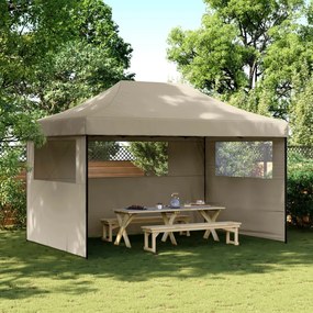 Tendone Per Feste Pieghevole Pop-up Con 3 Pareti Tortora /