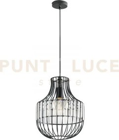 Lampadario a sospensione opium nera e trasparente 1 luce attacco e2...