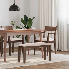 Panca 90 Cm Marrone İn Legno Massello Di Hevea /