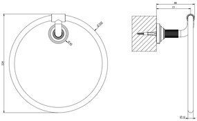 Porta salvietta a parete ad anello cromo venti20 65509 gessi