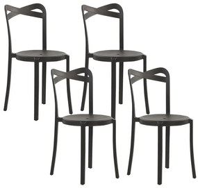 Set di 4 sedie in plastica nero CAMOGLI Beliani