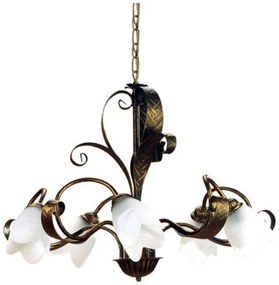 Lampadario Rustico Lampadario Rustico Sonia 5x E14 marrone paralume marrone 5x E14