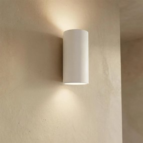 Applique da Parete 2xGU10 Cilindrica Ø120mm in Gesso Pitturabile