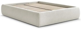 Letto matrimoniale imbottito beige con contenitore/senza testiera con rete inclusa 180x200 cm Inera – Bobochic Paris