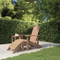 Sedia da Giardino Adirondack con Poggiapiedi Marrone HDPE cod mxl 16629