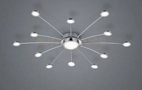 Bodrum plafoniera led cromata 12 luci + 1 con telcomando calda-fred...
