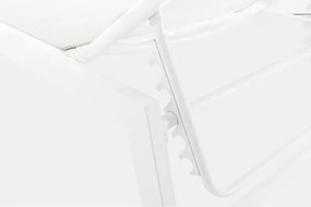 Lettino Prendisole In Alluminio E Textilene Imbottito Con Ruote Summer Bianco