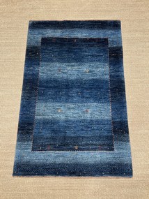 Loribaft Tappeto 130 x 80 Blu (Iran) Annodato A Mano