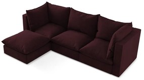 Divano angolare burgundy (con penisola a sinistra/con chaise lounge) Manao – Makamii
