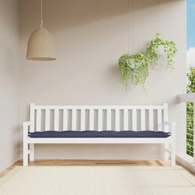 Cuscino Panca Giardino Blu Marino 200x50x7 Cm İn Tessuto Oxford /