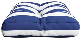 Cuscino per Pallet Strisce Bianche e Blu 50x40x12 cm in Tessuto