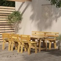 Set da Pranzo da Giardino 5 pz in Legno di Pino Impregnato cod mxl 42210