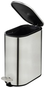 Cestino per la spazzatura color argento opaco in acciaio inox con pedale 5 l Collungo – Wenko