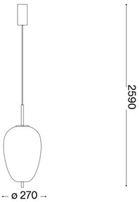 Ideal Lux - Lampadario LED a sospensione con filo UMILE LED/20W/230V diametro 27 cm CRI 90 ottone/bianco