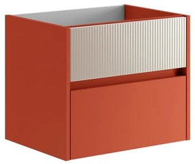 Mobile da bagno sospeso sotto lavabo L 59.5 x H 50 x P 45.5 cm rosso laccato opaco, 2 cassetti Niwa