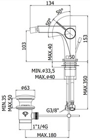 Paffoni Rock Ro135cr Miscelatore Bidet Laterale Con Sistema Di Scarico Cromo