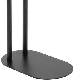 Piantana Portasciugamani 2 Bracci Nero Opaco con Base Ovale