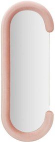 Specchio da parete Chantal in velluto rosa cm 60x7x160