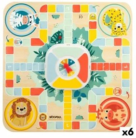 Tabellone per Parcheesi e Gioco dell'Oca Woomax Zookabee 30 x 3 x 30 cm Per bambini animali (6 Unità)