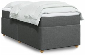 Giroletto A Molle Con Materasso Grigio Scuro 80x200 Cm Tessuto /