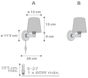 Dalber 82219B -  Applique per bambini STAR LIGHT 1xE27/60W/230V bianco