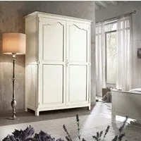 Armadio in legno arte povera 2 ante shabby bianco 157x60x217