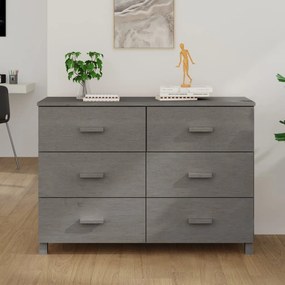 Credenza hamar grigio chiaro 113x40x80cm legno massello di pino