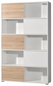 Libreria bianca in rovere 120x196 cm Slide - Germania